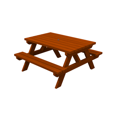 PORTHOS, Table de camping en bois, traitée autoclave marron, 150x120 cm - KITBOIS
