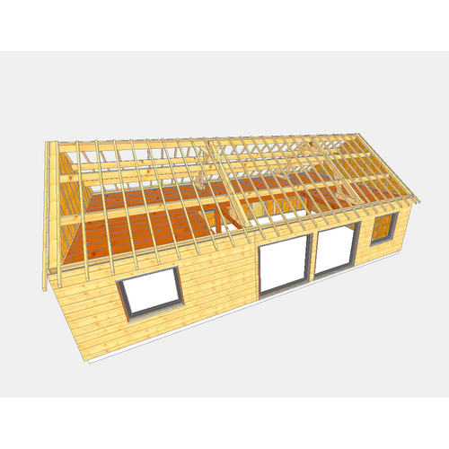 SAINT NECTAIRE / idée de projet / Murs ASSEMBLES BARDES BARDAGE MELEZE / Structure Ossature Bois 7.2 m x 12.6 m. Charpente traditionnelle en débit avec numéros. 100m2 environ selon vos aménagements.