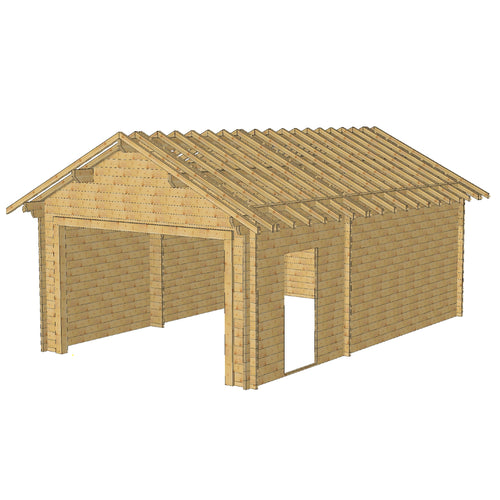 Garage madrier modèle HANOVRE / 58mm 5 x 8m