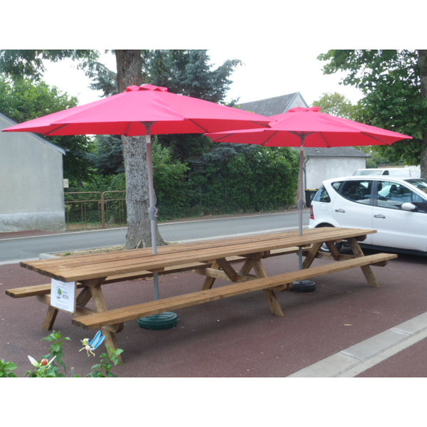 TABLE MODELE GARGANTUA / Table de camping SPECIALE 510 cm traitée autoclave marron