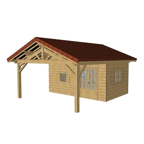 Madrier de 100 mm habitable Modèle BRACON 5.5 x 6.6m