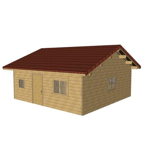 Madrier de 100 mm habitable Modèle CHILLY 7.0 x 7.0m + mezzanine