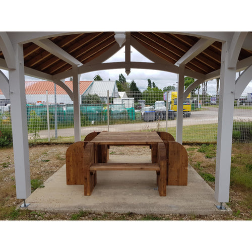 TABLE MODELE RENAISSANCE / Table carrée 8 personnes pieds arrondis plateau 129 cm x 129 cm