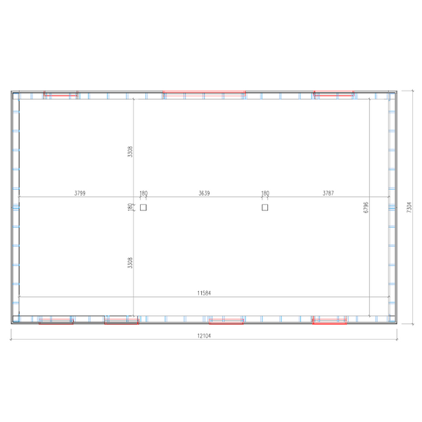 CONDAT / idée de Structure Ossature Bois 7 m x 12 m environ (env 100 m²). Structure en DEBIT avec numéros. Solivage étage porteur. Charpente traditionnelle en débit avec numéros.