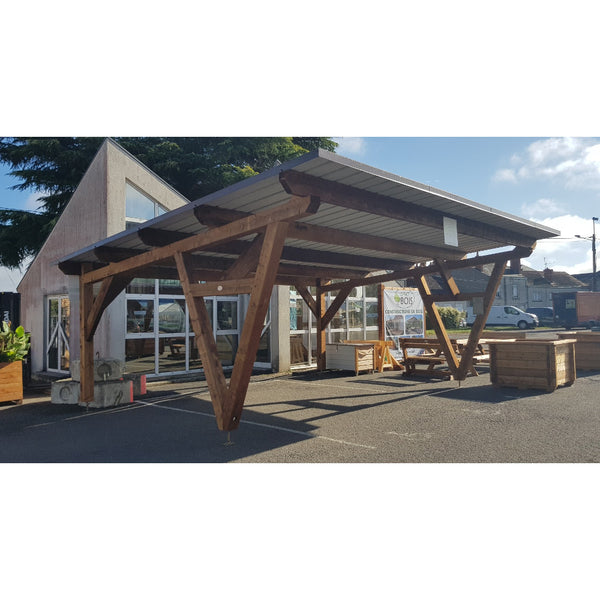 ABILENE / CARPORT2 POTEAUX DROITS 2 voitures, lxL 3.82x6.12m