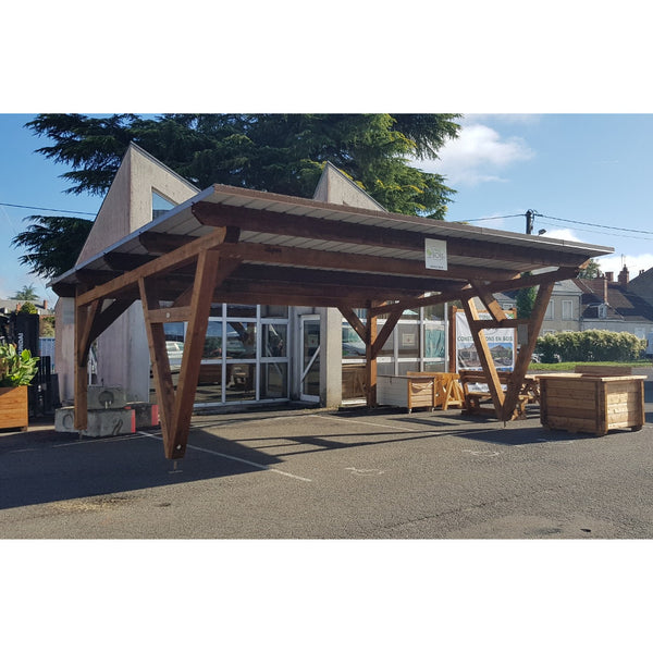 ABILENE / CARPORT2 POTEAUX DROITS 2 voitures, lxL 3.82x6.12m