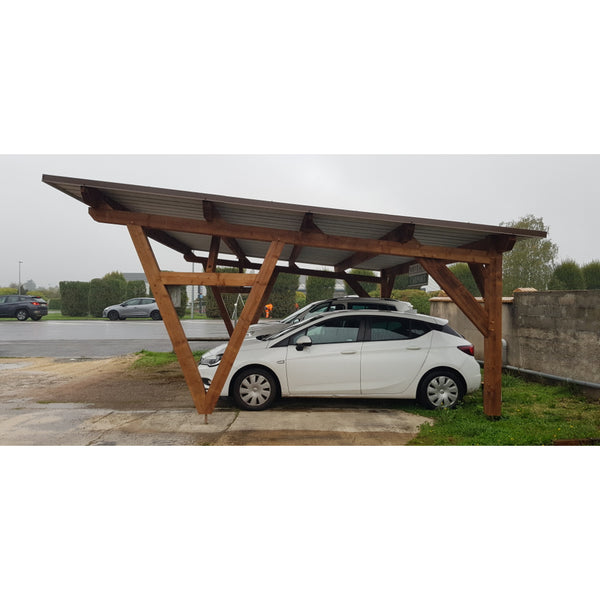 ABILENE / CARPORT2 POTEAUX DROITS 2 voitures, lxL 3.82x6.12m
