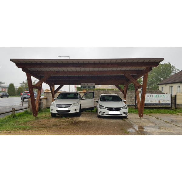 ABILENE / CARPORT2 POTEAUX DROITS 2 voitures, lxL 3.82x6.12m