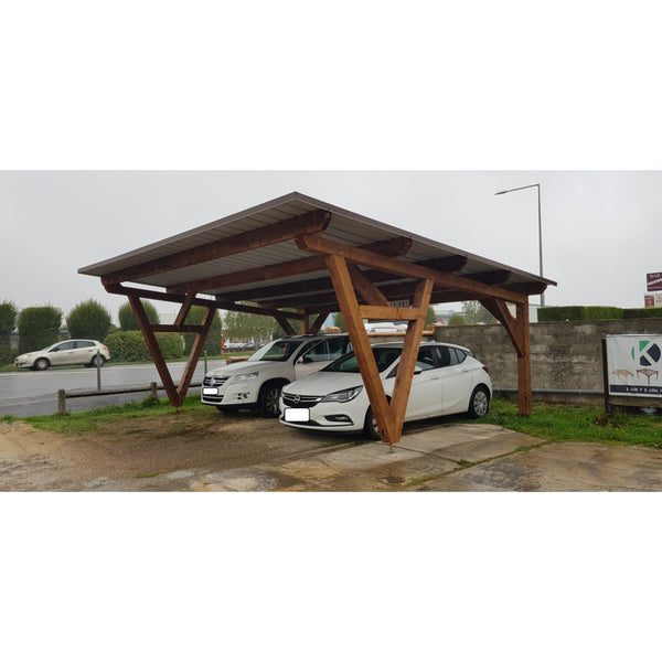ABILENE / CARPORT2 POTEAUX DROITS 2 voitures, lxL 3.82x6.12m