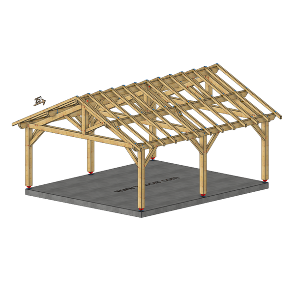 APREMONT Auvent 2 pans, lxL 5.5x6.5m SAPIN
