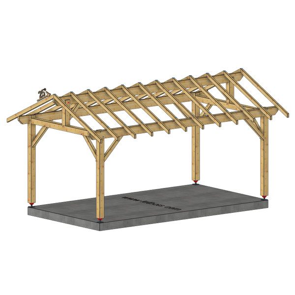VIGNOLES Auvent 2 pans, lxL 3x5.5m SAPIN