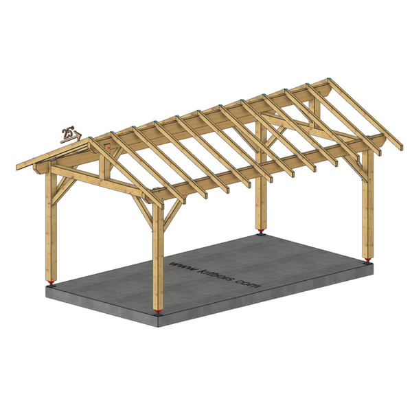 VIGNOLES Auvent 2 pans, lxL 3x5.5m SAPIN