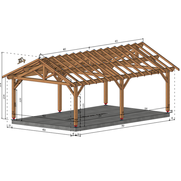 BAYEL 2 pans, lxL 4.5x7.5m SAPIN
