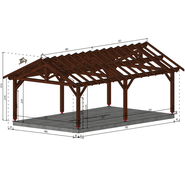 BAYEL 2 pans, lxL 4.5x7.5m SAPIN