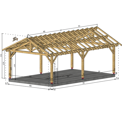 BAYEL 2 pans, lxL 4.5x7.5m SAPIN