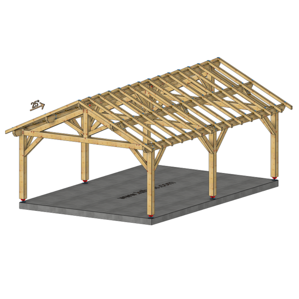 BENDEJUN Auvent 2 pans, lxL 5x7.5m SAPIN