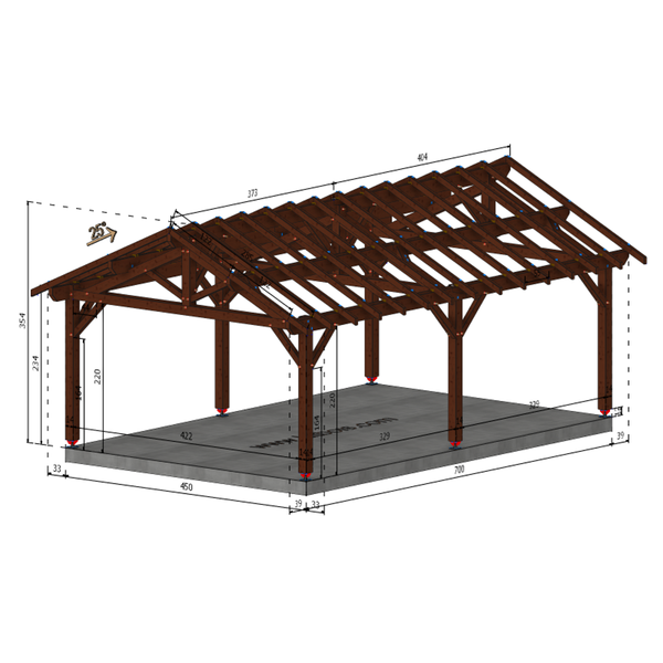 BOLOGNE 2 pans, lxL 4.5x7m SAPIN