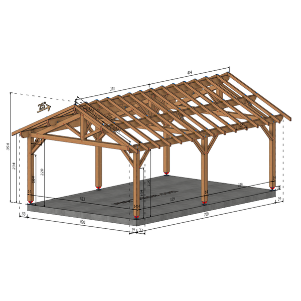 BOLOGNE 2 pans, lxL 4.5x7m SAPIN
