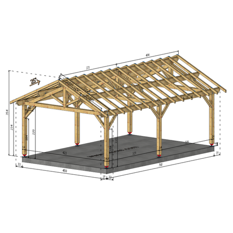 BOLOGNE 2 pans, lxL 4.5x7m SAPIN