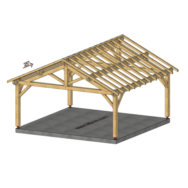 BOUIN Auvent 2 pans, lxL 5.5x5.5m SAPIN