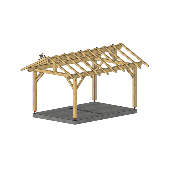 CHALON Auvent 2 pans, lxL 3x4.5m SAPIN