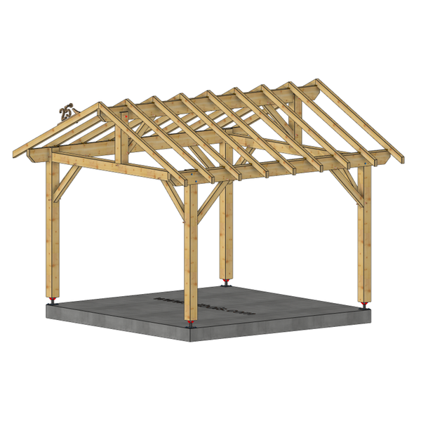 CORGOLOIN Auvent 2 pans, lxL 3.5x3.5m SAPIN