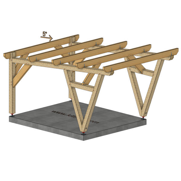WACO / CARPORT1 POTEAUX V 1 voiture, lxL 3.82x3.23m