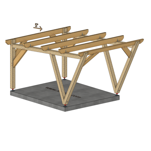 HOUSTON / CARPORT1 POTEAUX V 1 voiture, lxL 3.82x3.23m