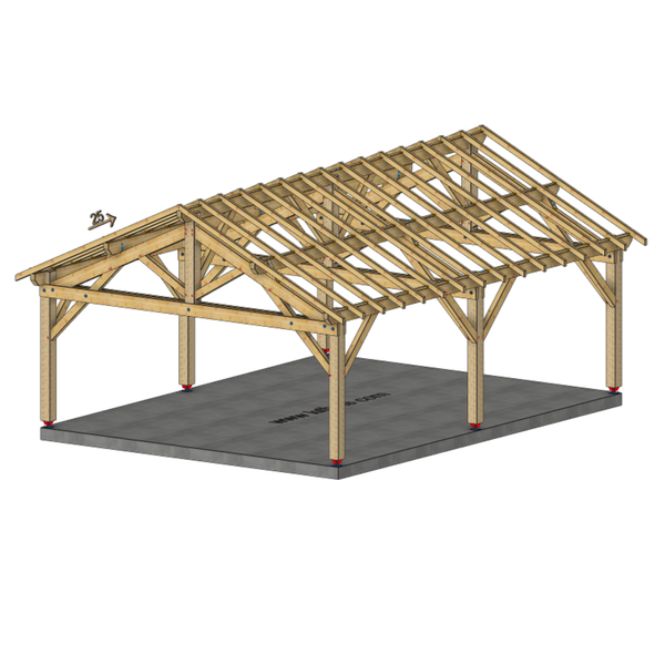 CHAINGY Auvent 2 pans, lxL 6x8m SAPIN