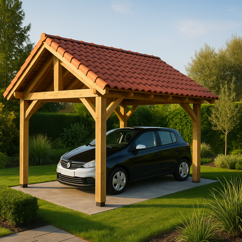 CHALON Auvent 2 pans, lxL 3x4.5m SAPIN