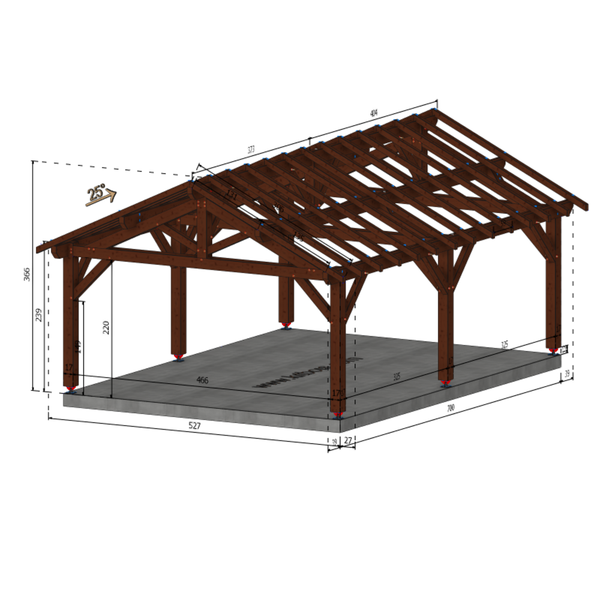 CONTES Auvent 2 pans, lxL 5x7m SAPIN
