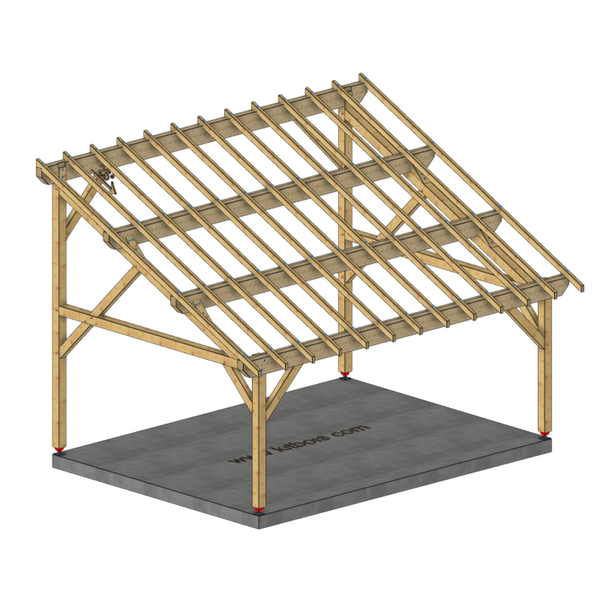 CREMONE Auvent monopente, lxL 4.5x6m SAPIN