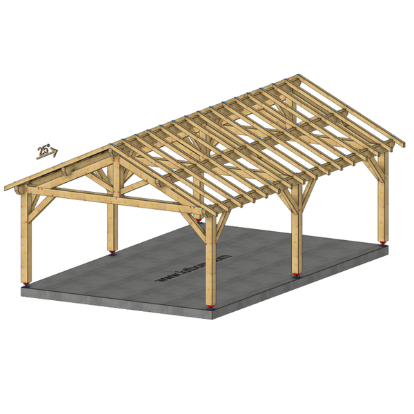 EZE Auvent 2 pans, lxL 5x8m SAPIN