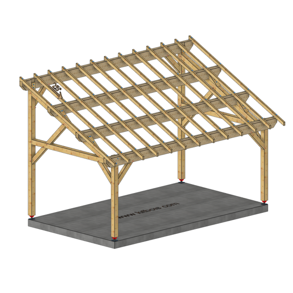 FABRIANO-MONTAGNE Auvent monopente, lxL 3.5x6m SAPIN