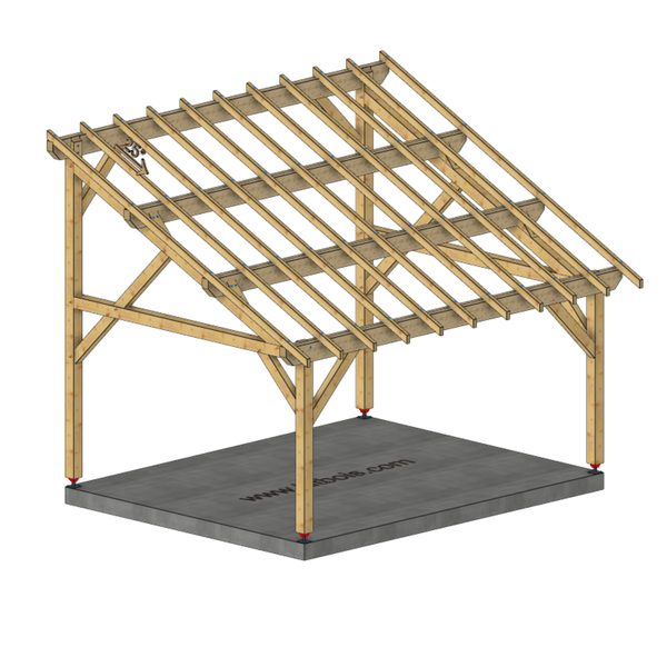 GENES Auvent monopente, lxL 4x5m SAPIN