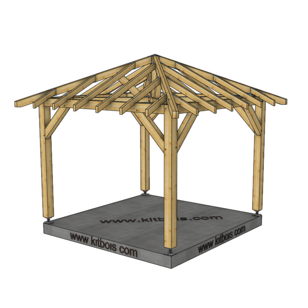 ISTANBUL Auvent 4 pans, lxL 3x3m SAPIN