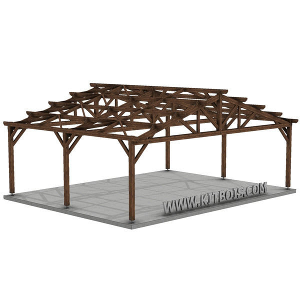 LOURINHA Hangar bois Ouvert / 2 pans  13.0 x 10.20m 17° de pente