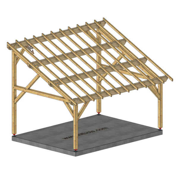 LIDO Auvent monopente, lxL 4x5.5m SAPIN