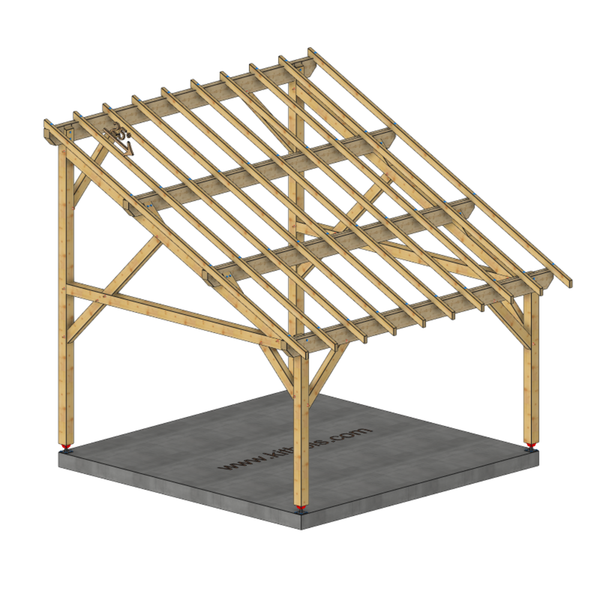LIMENA-MONTAGNE Auvent monopente, lxL 4.5x4.5m SAPIN / Livraison OFFERTE