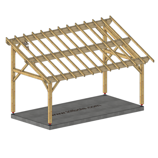 LIVOURNE Auvent monopente, lxL 3x6m SAPIN