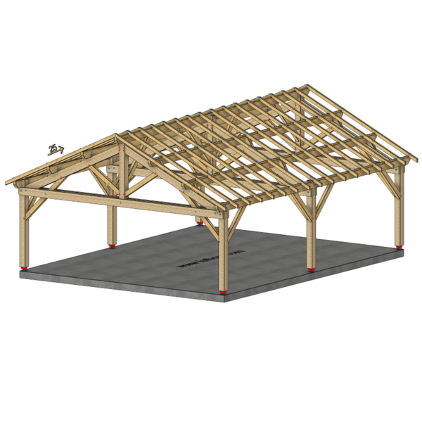 LOURY Auvent 2 pans, lxL 7x9m SAPIN