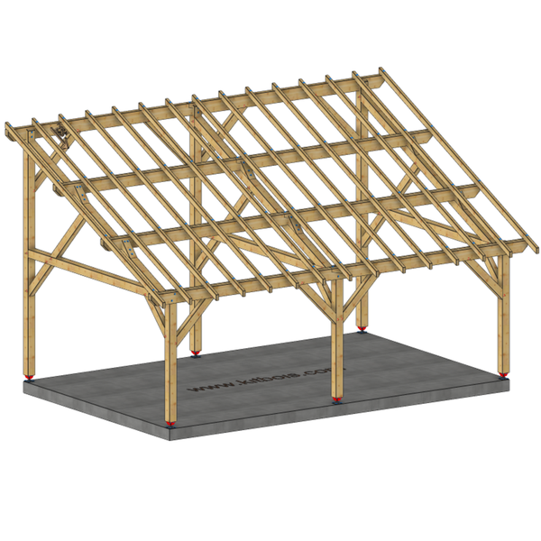 MANTOUE Auvent monopente, lxL 4.5x7m SAPIN