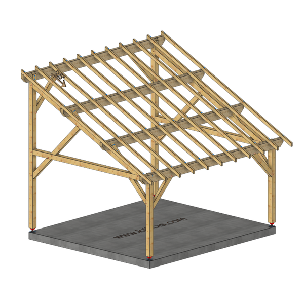 MESTRINO Auvent monopente, lxL 4.5x5m SAPIN
