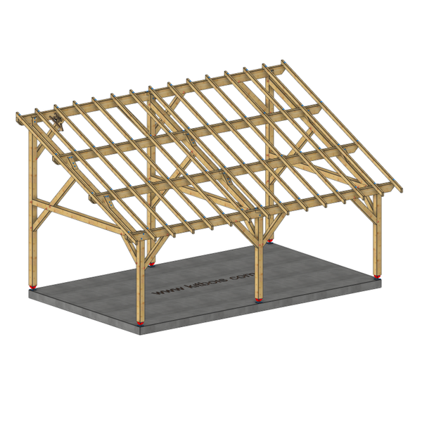 MODENE Auvent monopente, lxL 4.5x7.5m SAPIN