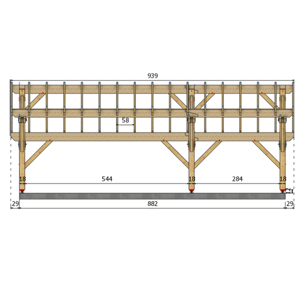 MONTJOYER Auvent 2 pentes inégales, lxL 3.5x8.82m SAPIN