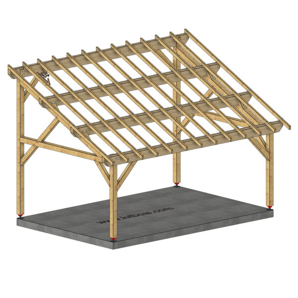 MURANO Auvent monopente, lxL 4x6m SAPIN