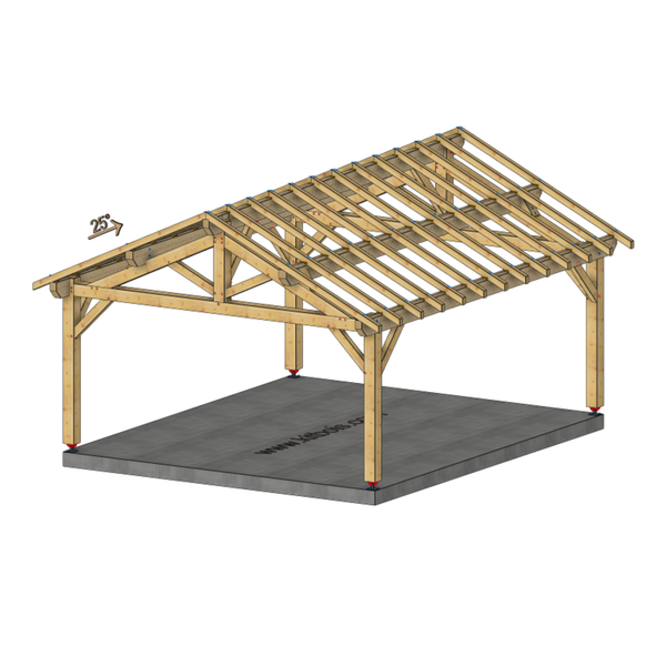 NIMES Auvent 2 pans, lxL 5x6m SAPIN
