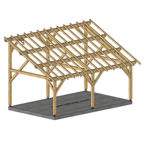 NOALE Auvent monopente, lxL 4x6.5m SAPIN