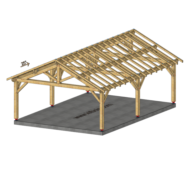 OLIVET Auvent 2 pans, lxL 5.5x8m SAPIN