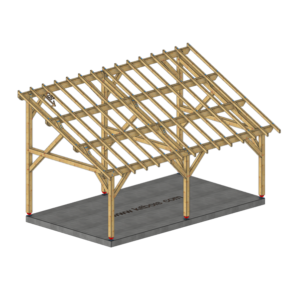 PADOUE Auvent monopente, lxL 4x7m SAPIN